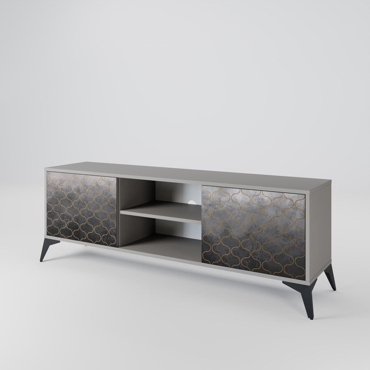 TESSELATED GRAYISH 2-türiges TV-Lowboard