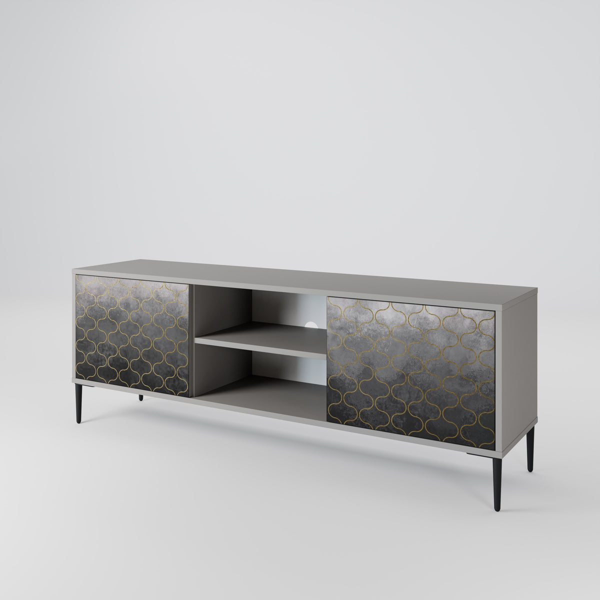 TESSELATED GRAYISH 2-türiges TV-Lowboard