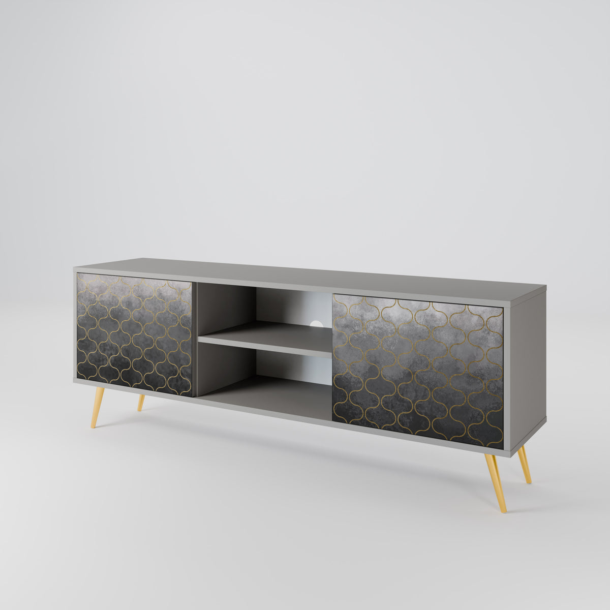 TESSELATED GRAYISH 2-türiges TV-Lowboard