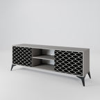 TESSELATED BLACKNESS 2-Door TV Stand in Grey Finish