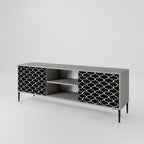 TESSELATED BLACKNESS 2-Door TV Stand in Grey Finish