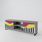 PIANO FANTASY 2-Door TV Stand in Grey Finish