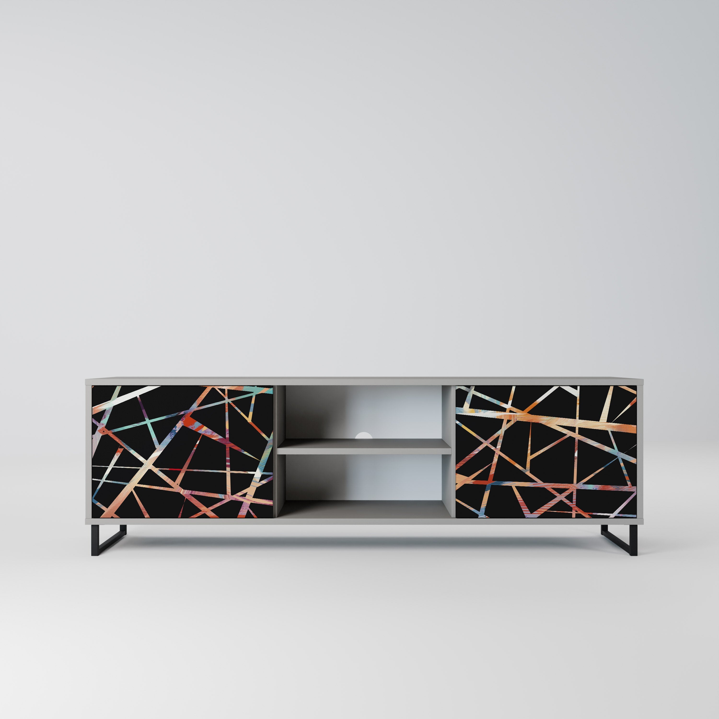 POLYGON VERVE 2-Door TV Stand in Grey Finish