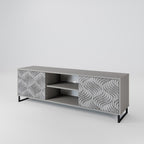 CONCRETE MOVEMENT 2-Door TV Stand in Grey Finish