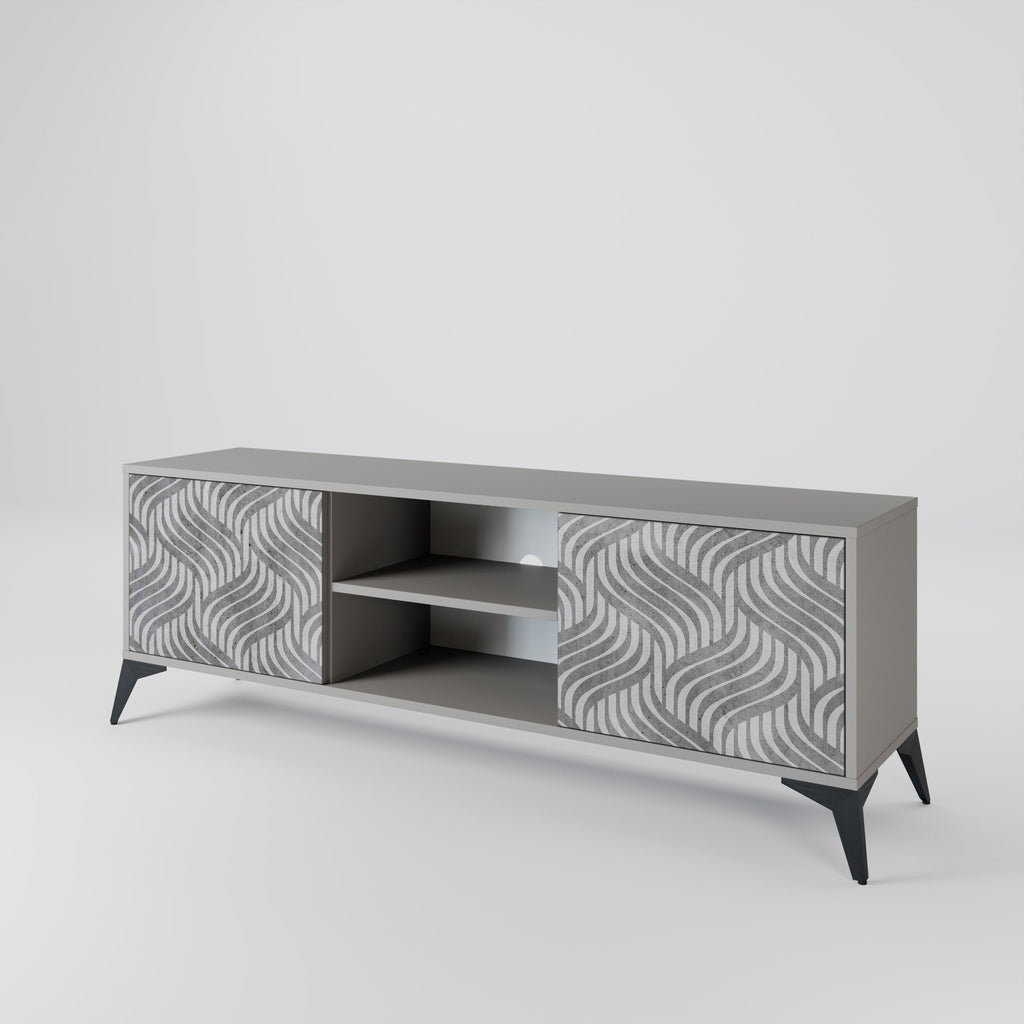 CONCRETE MOVEMENT 2-Door TV Stand in Grey Finish