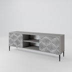 CONCRETE MOVEMENT 2-Door TV Stand in Grey Finish