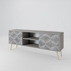 CONCRETE MOVEMENT 2-Door TV Stand in Grey Finish