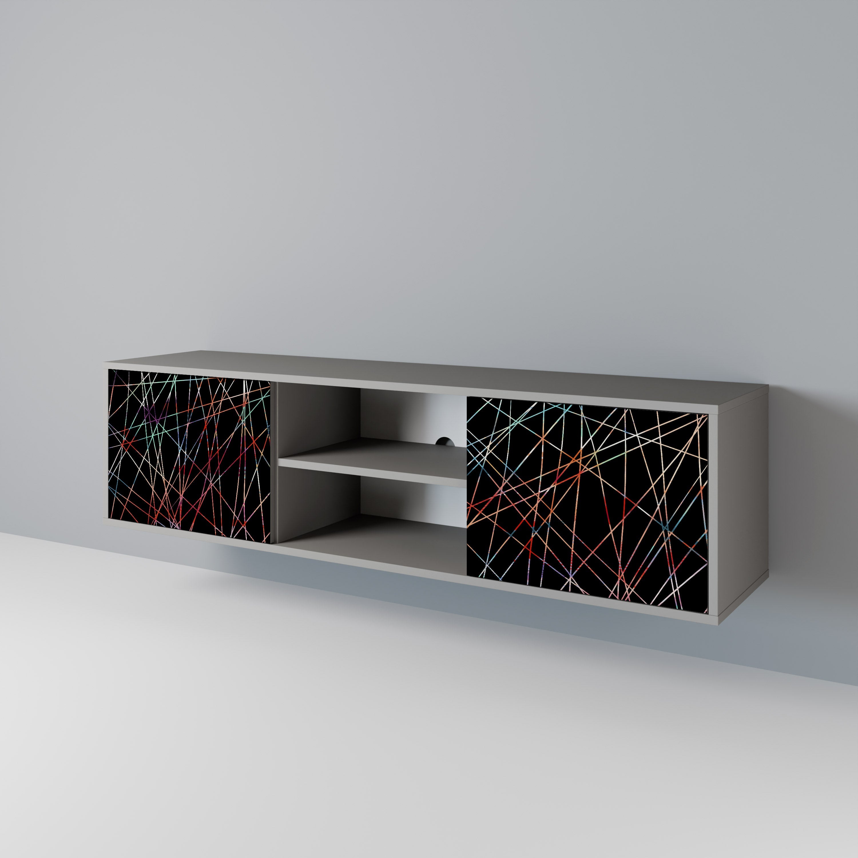 LUMINOUS SNARE 2-Door TV Stand in Grey Finish