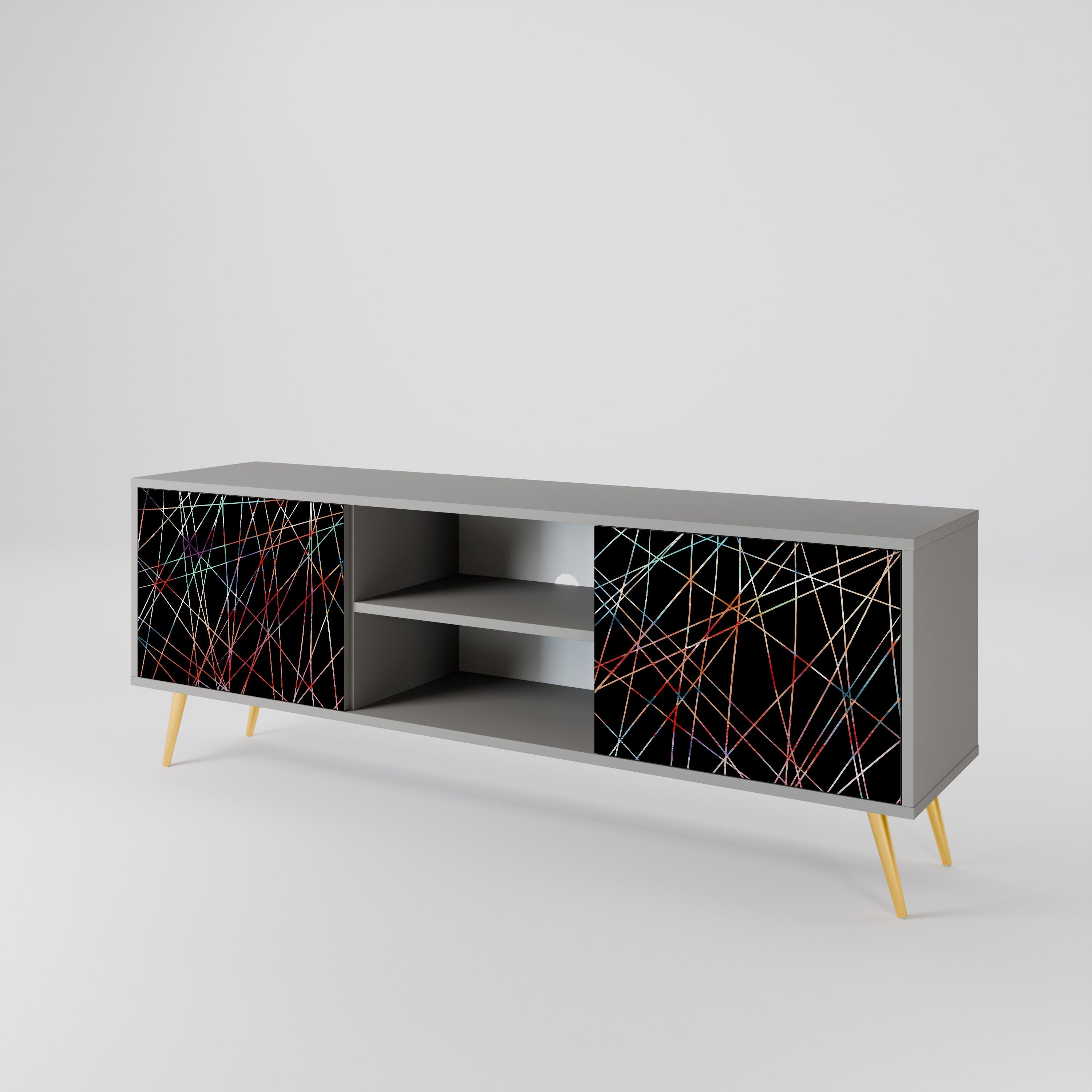 LUMINOUS SNARE 2-Door TV Stand in Grey Finish