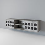 GHOSTLY GRADIENTS 2-Door TV Stand in Grey Finish