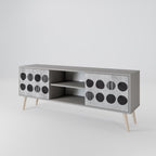 GHOSTLY GRADIENTS 2-Door TV Stand in Grey Finish