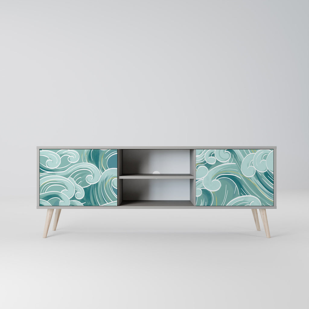 ASIAN SWAY TV-Lowboard mit 2 Türen in Grau