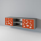 COURAGE MOLD 2-Door TV Stand in Grey Finish