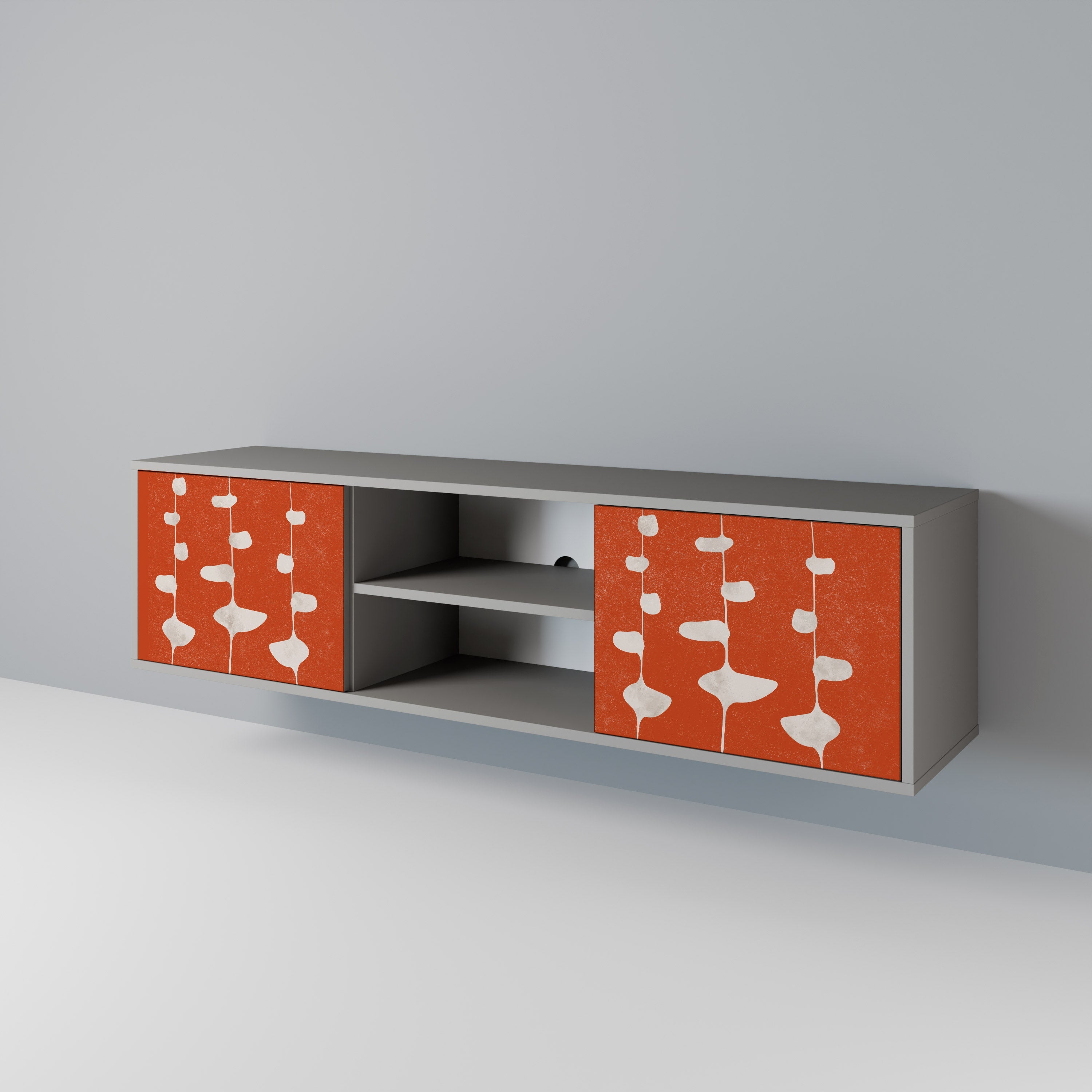 COURAGE MOLD 2-Door TV Stand in Grey Finish