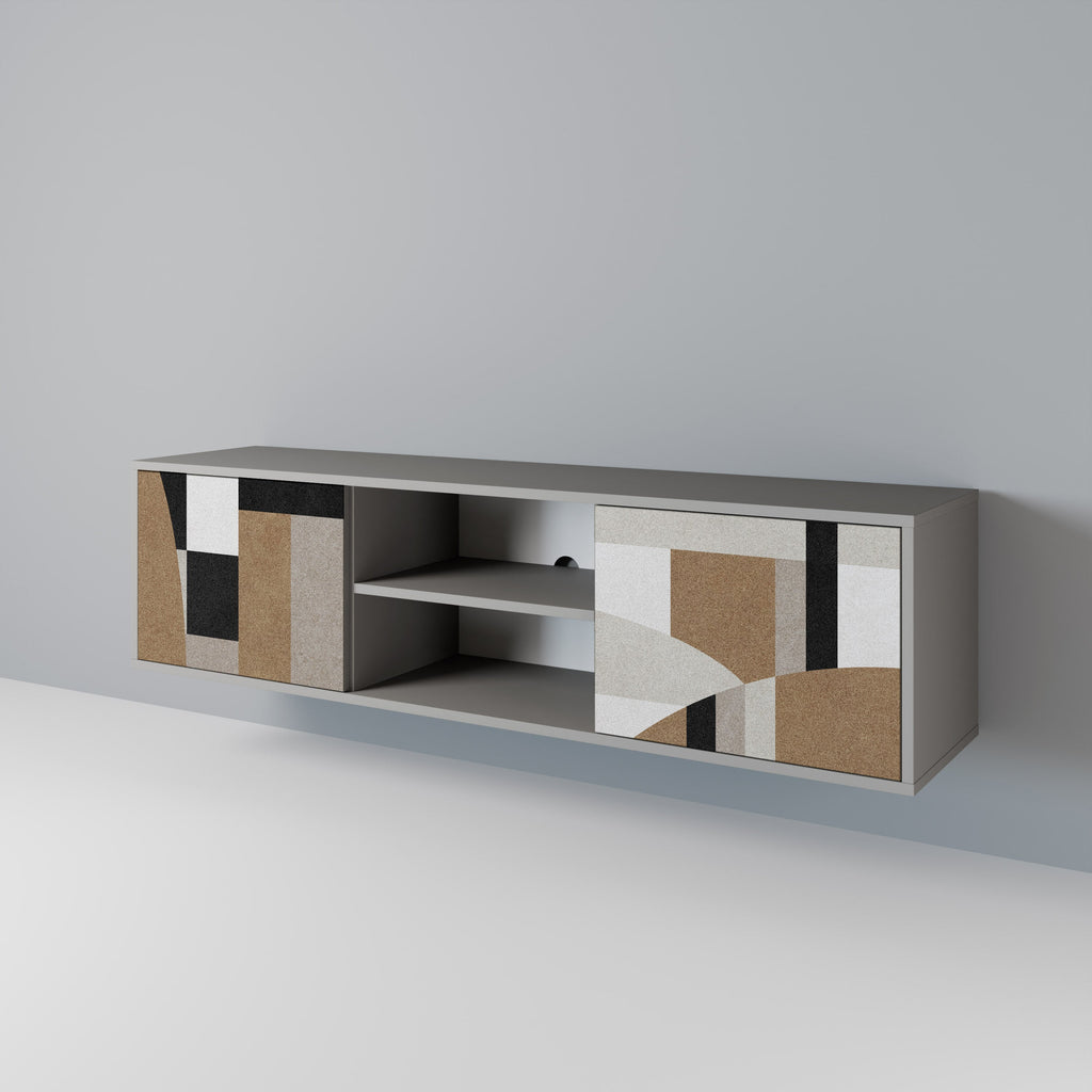 DELICATE MEMENTO 2-Door TV Stand in Grey Finish