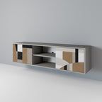 DELICATE MEMENTO 2-Door TV Stand in Grey Finish