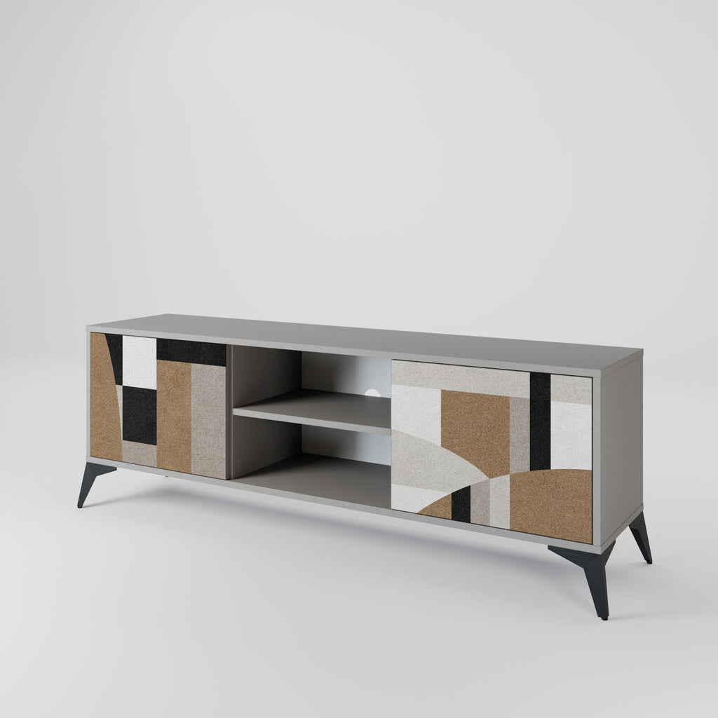 DELICATE MEMENTO 2-Door TV Stand in Grey Finish