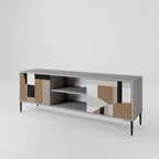 DELICATE MEMENTO 2-Door TV Stand in Grey Finish