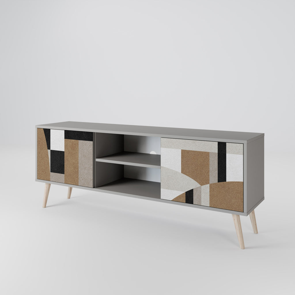 DELICATE MEMENTO 2-Door TV Stand in Grey Finish