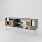 DELICATE MEMENTO 2-Door TV Stand in Grey Finish