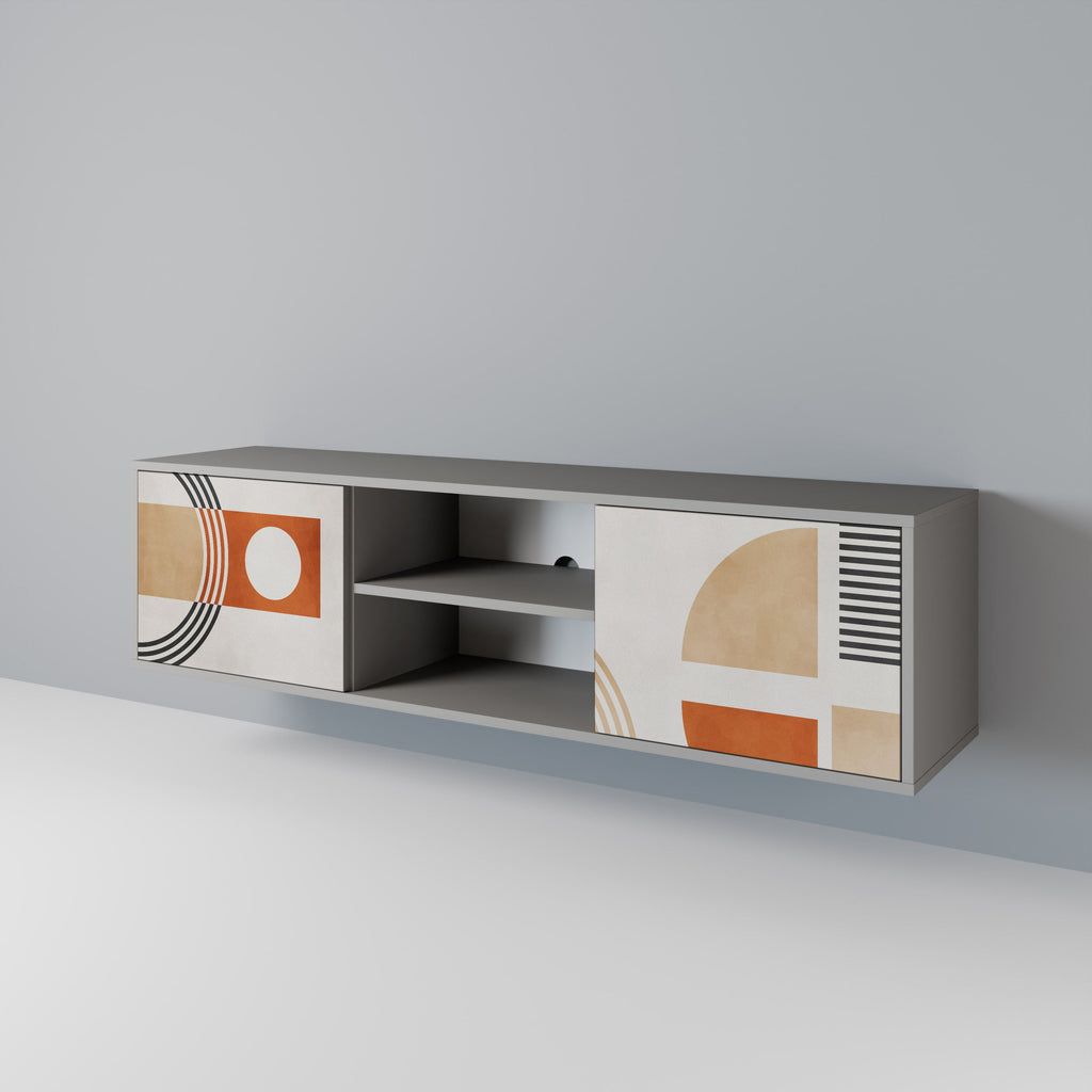 SPACE AROUND 2-Door TV Stand in Grey Finish