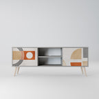 SPACE AROUND 2-Door TV Stand in Grey Finish