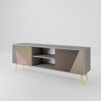 BEIGE GEOMETRY 2-Door TV Stand in Grey Finish