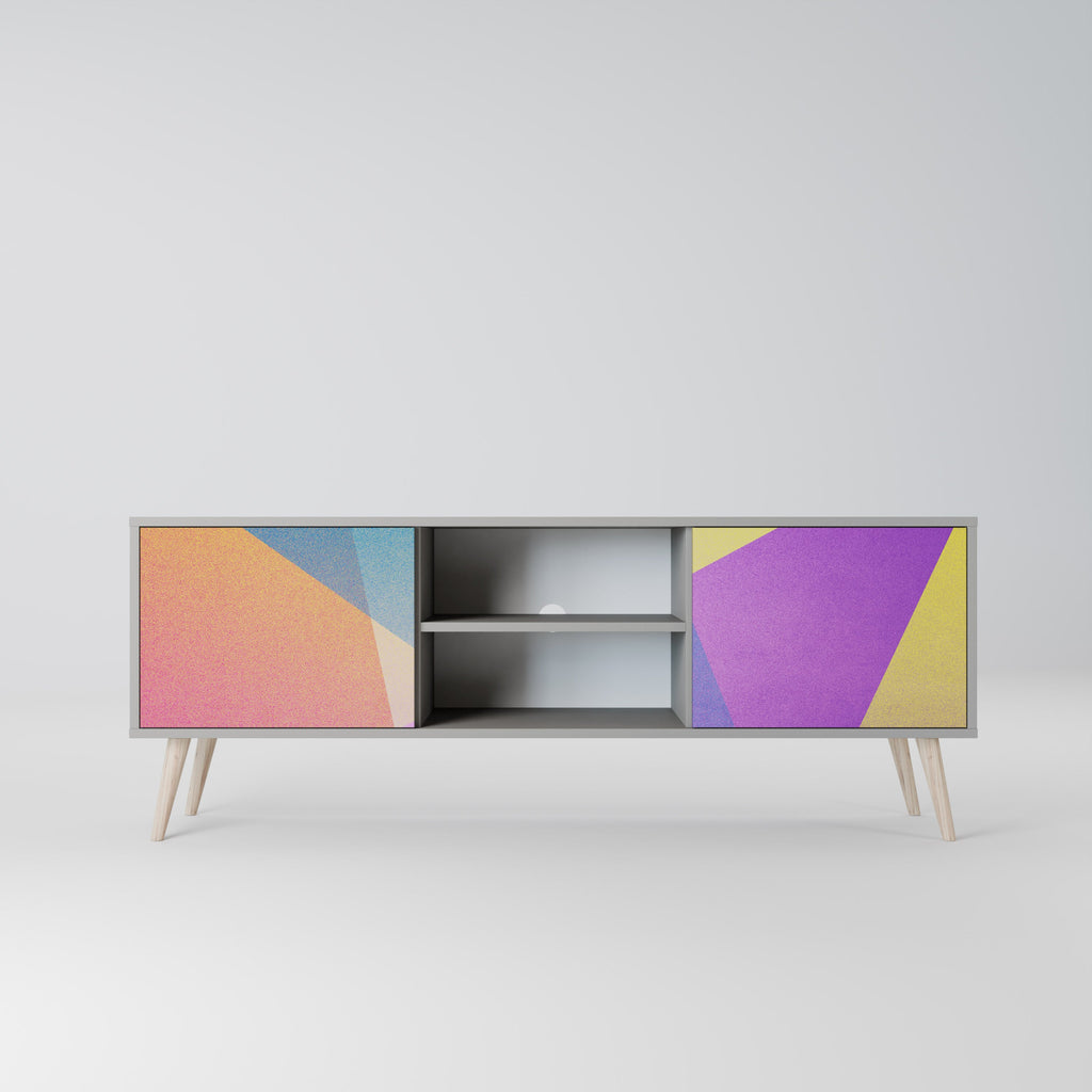 BRIGHT GEOMETRY 2-Door TV Stand in Grey Finish