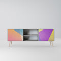 BRIGHT GEOMETRY 2-Door TV Stand in Grey Finish