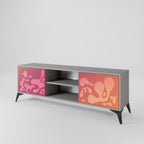 IRREGULAR PINK 2-Door TV Stand in Grey Finish