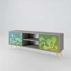 IRREGULAR BLUE 2-Door TV Stand in Grey Finish