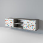 ENERGETIC SPOTS 2-Door TV Stand in Grey Finish