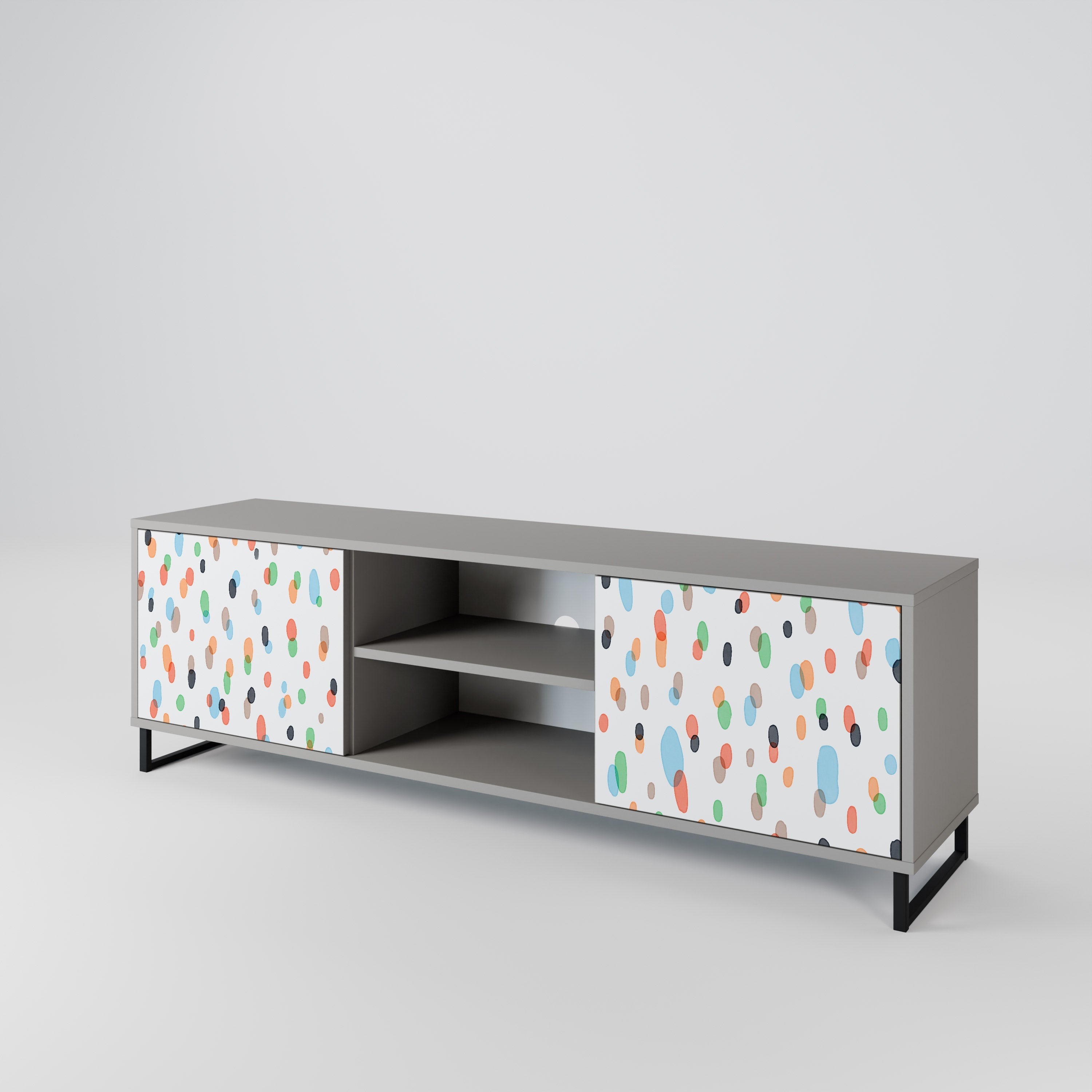ENERGETIC SPOTS 2-Door TV Stand in Grey Finish