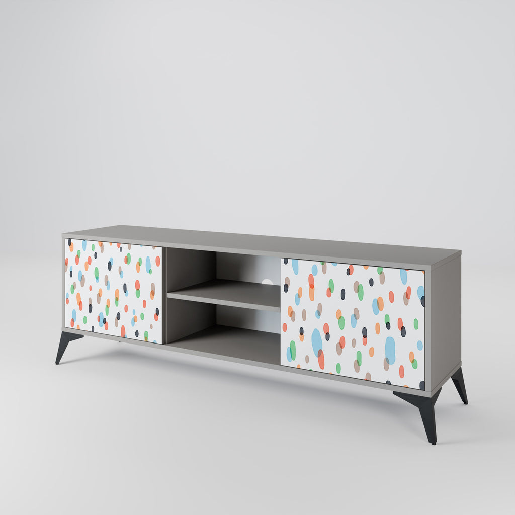 ENERGETIC SPOTS 2-Door TV Stand in Grey Finish