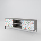 ENERGETIC SPOTS 2-Door TV Stand in Grey Finish
