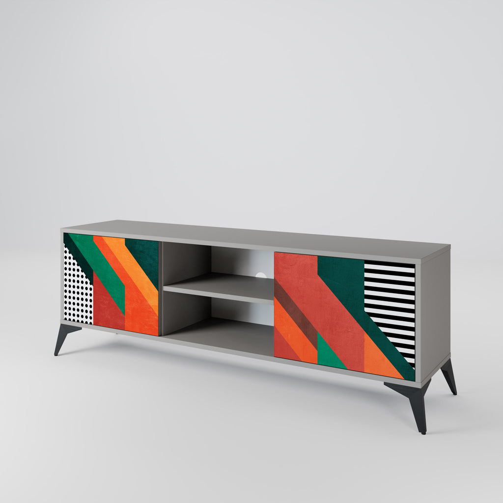 MAKESHIFT ARTISTRY 2-Door TV Stand in Grey Finish