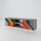 MAKESHIFT ARTISTRY 2-Door TV Stand in Grey Finish