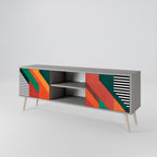 MAKESHIFT ARTISTRY 2-Door TV Stand in Grey Finish