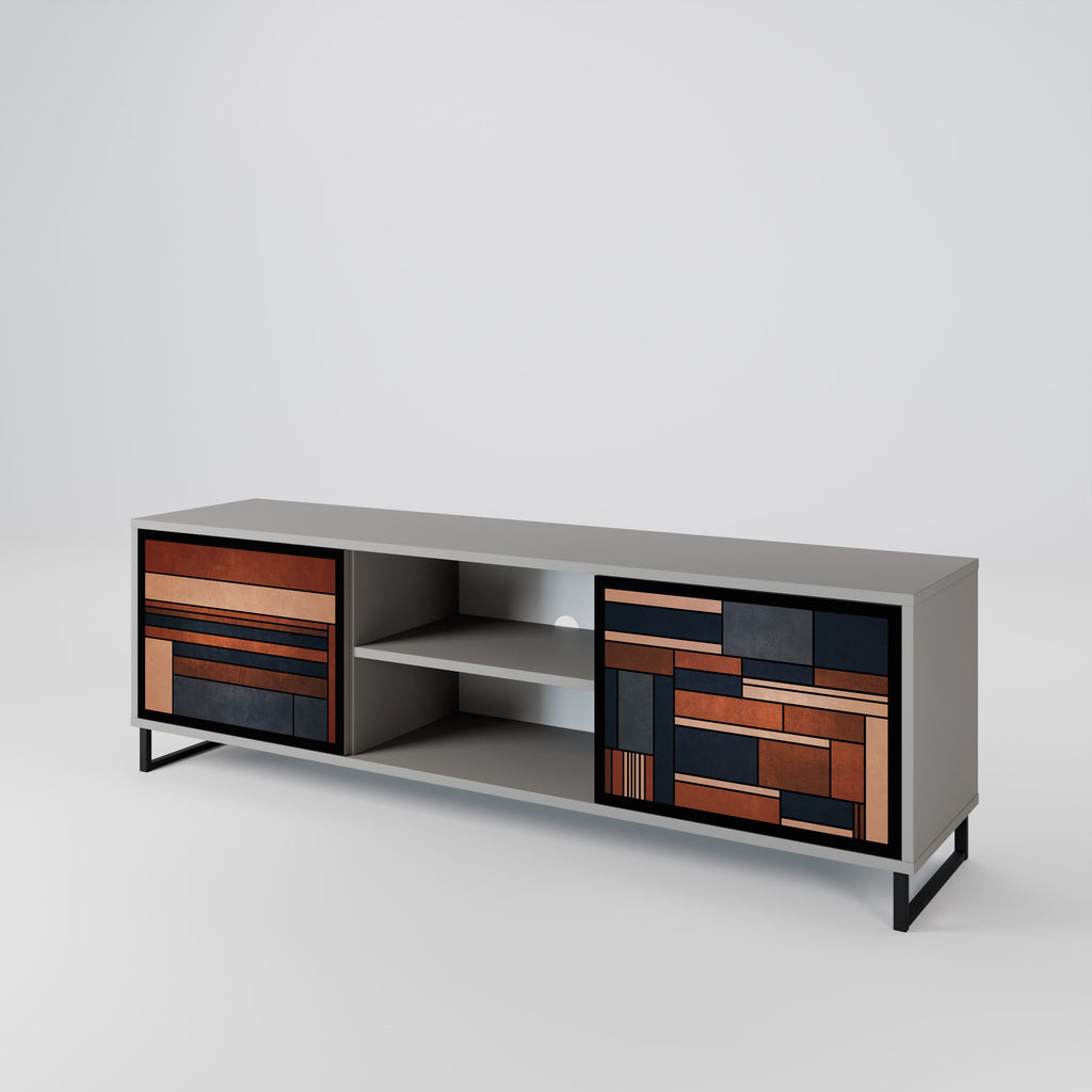 INTREPID FORMATION 2-Door TV Stand in Grey Finish