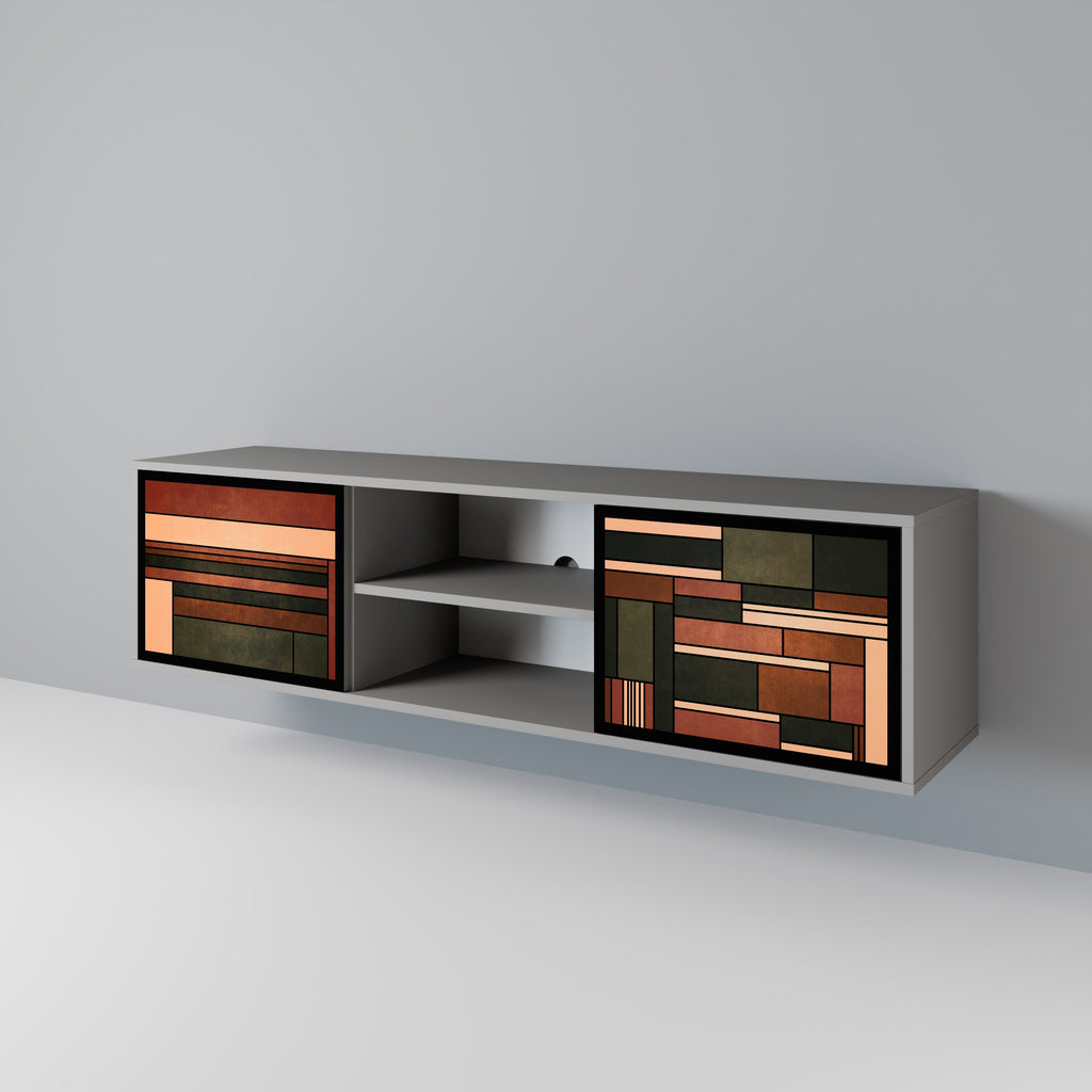 FIGURES OF NATURE 2-Door TV Stand in Grey Finish