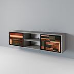 FIGURES OF NATURE 2-Door TV Stand in Grey Finish