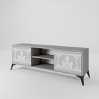 THAI GRAY 2-Door TV Stand in Grey Finish