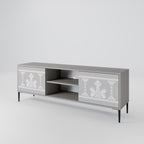 THAI GRAY 2-Door TV Stand in Grey Finish