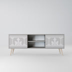 THAI GRAY 2-Door TV Stand in Grey Finish