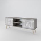 THAI GRAY 2-Door TV Stand in Grey Finish