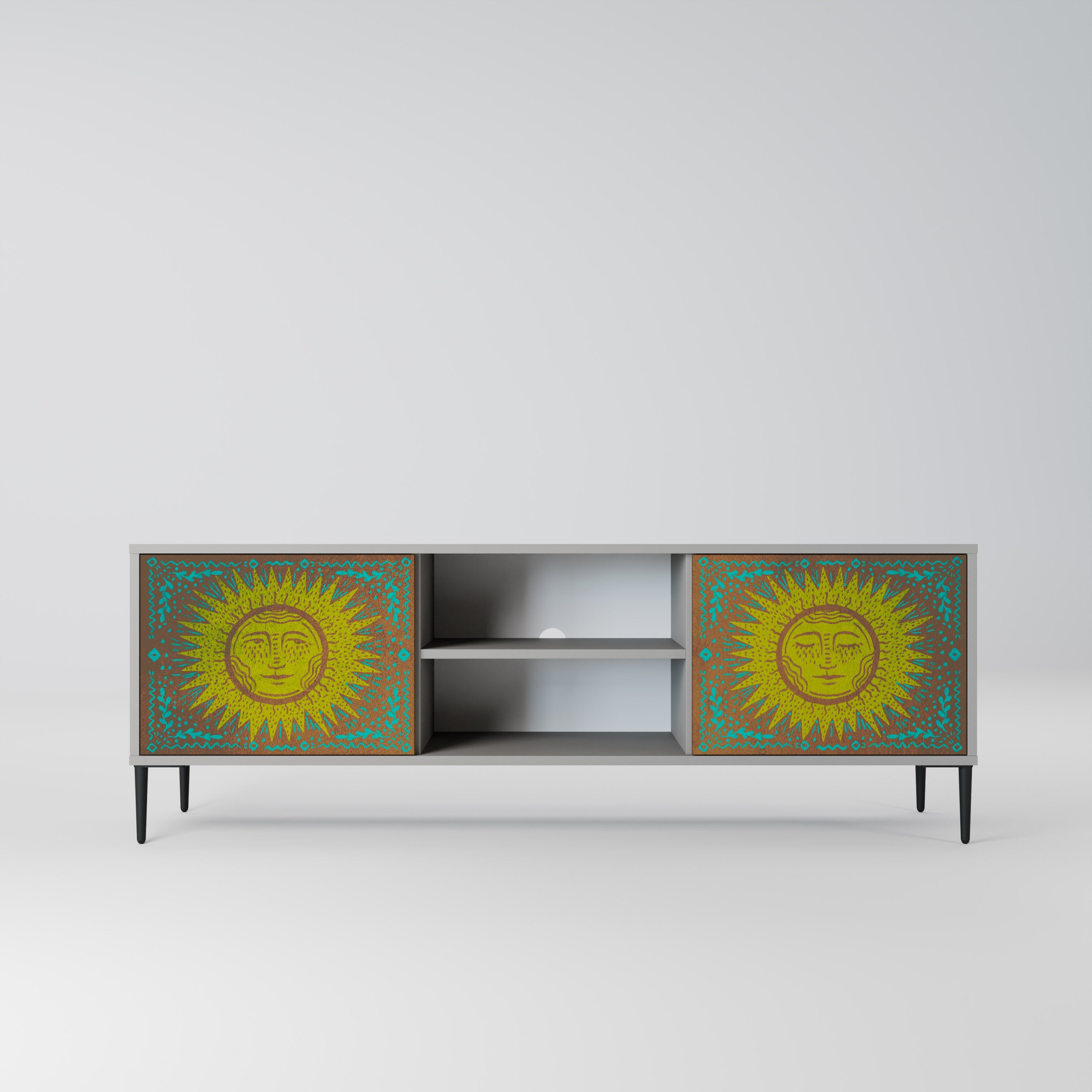 SUNSHINE EULOGY 2-Door TV Stand in Grey Finish