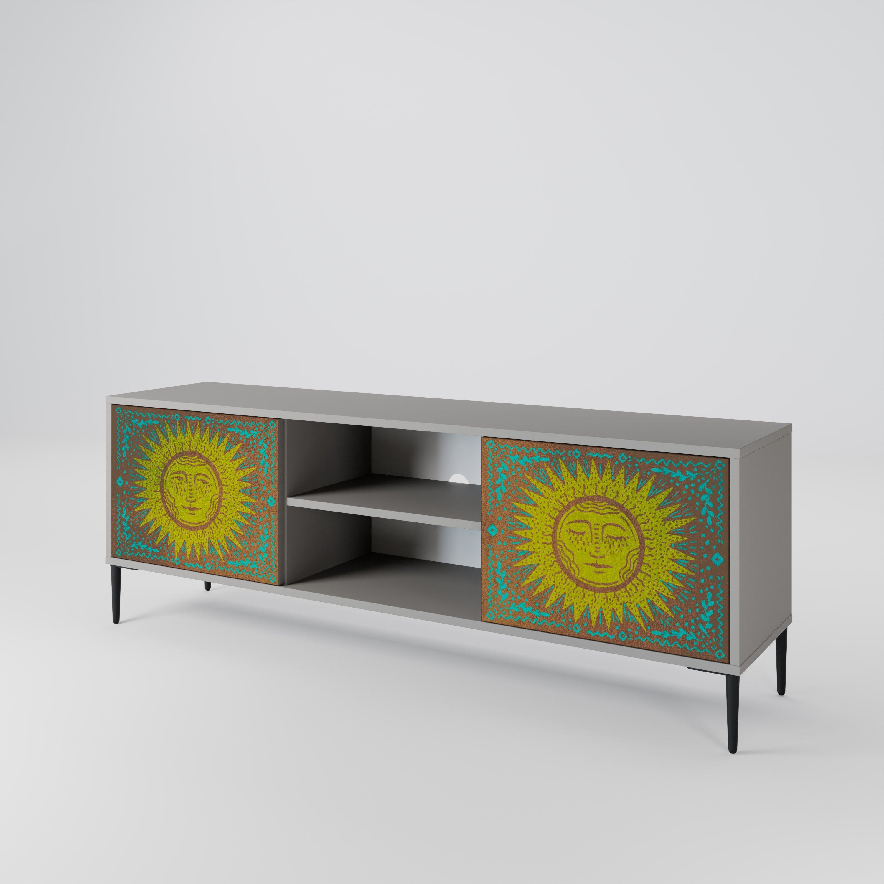 SUNSHINE EULOGY 2-Door TV Stand in Grey Finish