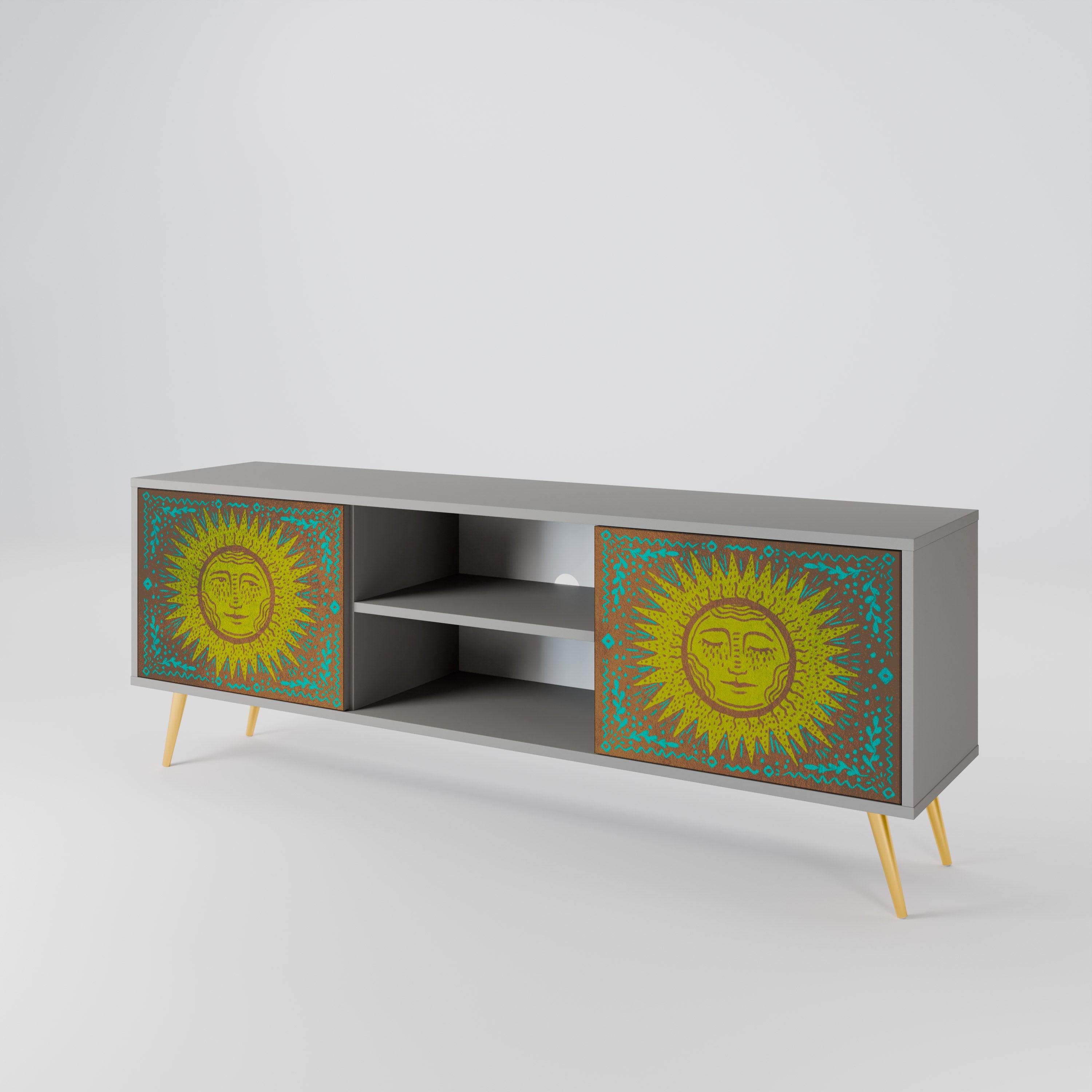 SUNSHINE EULOGY 2-Door TV Stand in Grey Finish