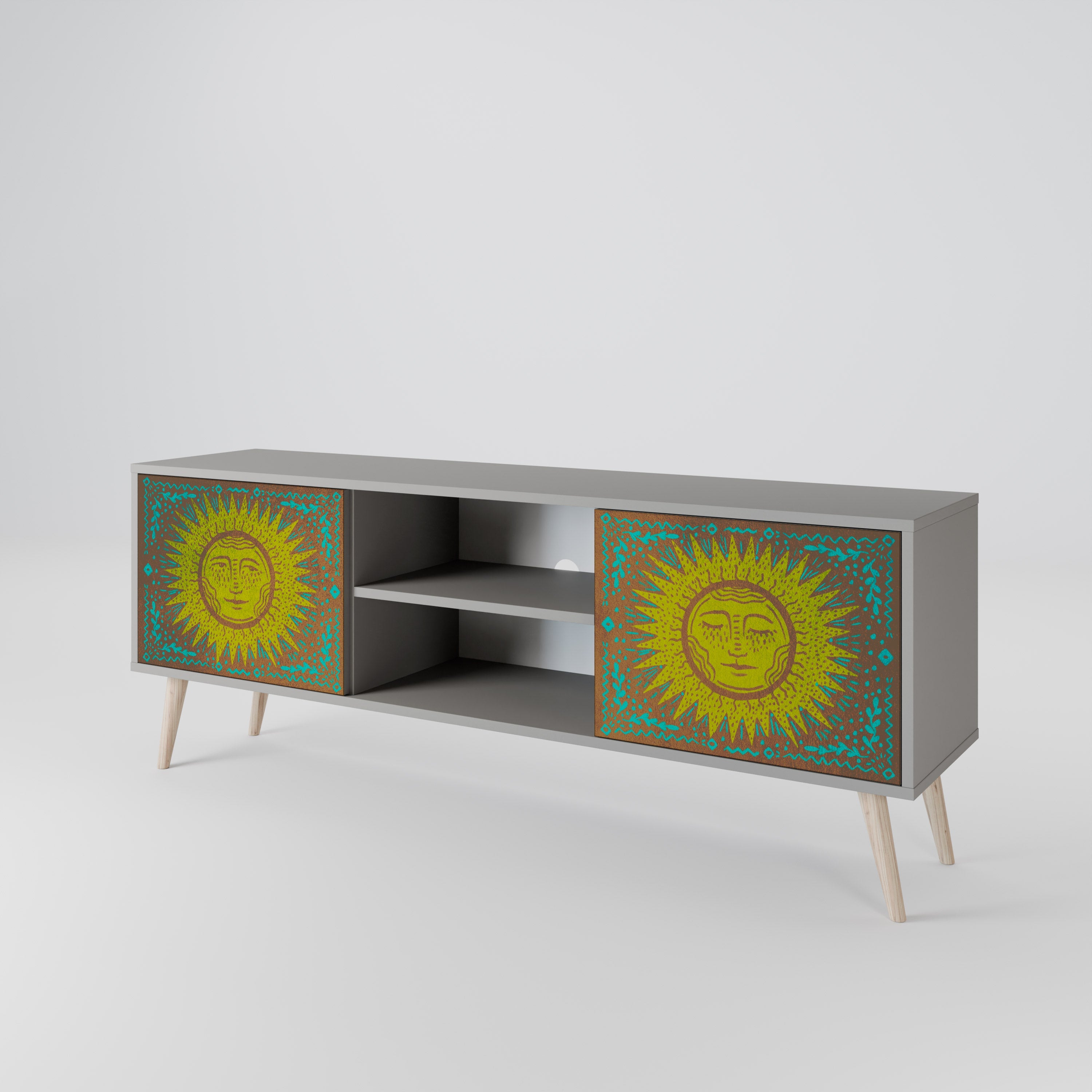 SUNSHINE EULOGY 2-Door TV Stand in Grey Finish