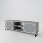 POLYGON ILLUSION 2-Door TV Stand in Grey Finish